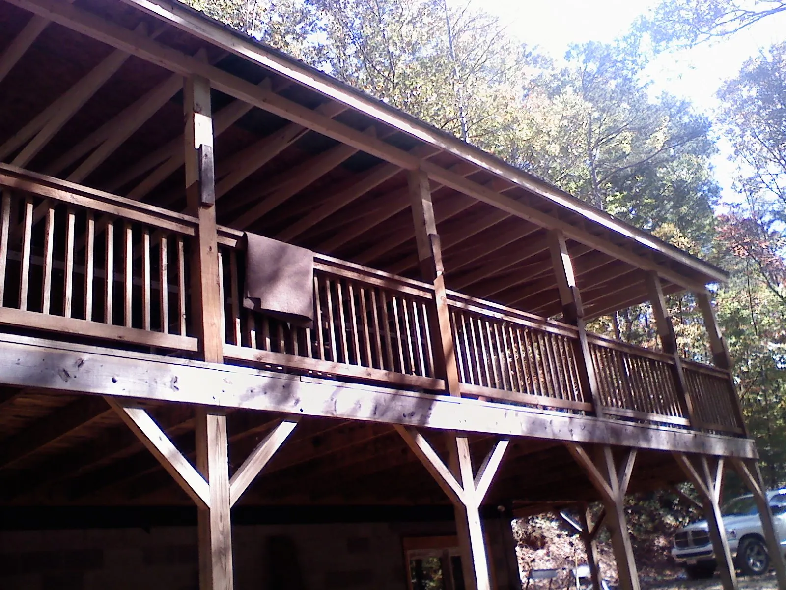 Timber framing under a new elevated porch and deck — Roof Leak Repair in Wainscott by Roofing Brothers